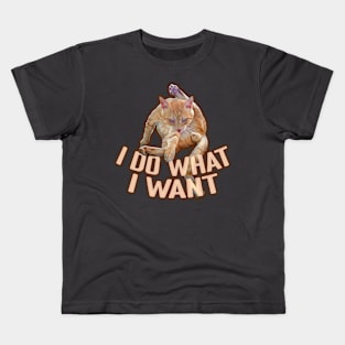 Cheeky Cat - I Do What I Want Kids T-Shirt